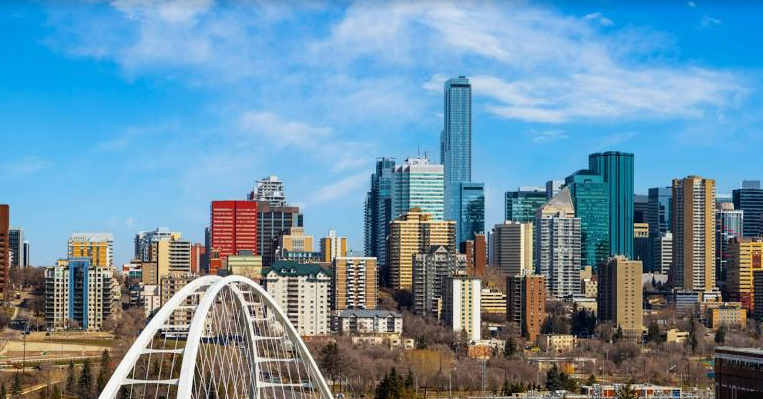 Edmonton skyline and river valley