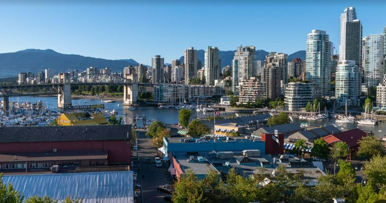 Vancouver waterfront and mountains